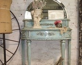 Painted Cottage Chic Shabby Aqua Romantic Vanity