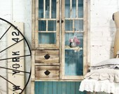 Painted Cottage Chic Shabby Handmade Farmhouse Cabinet CC310