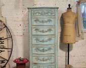 Painted Cottage Chic Shabby Tea Stained LIngerie Chest CH16