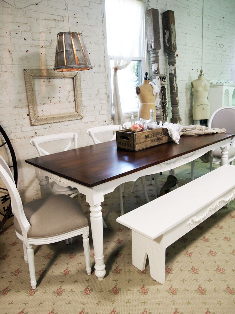 Painted Cottage Chic Shabby Romantic Farmhouse Table TBL241