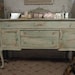 Vintage Painted Cottage Aqua Chic Sideboard with Mirror SV106