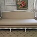 RESERVE DEVON Vintage Painted Cottage Chic Shabby White French Provincial Upholstered Louis Sofa UP105