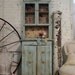 RESERVEVictoriaPainted Cottage Chic Shabby Aqua Farmhouse Cupboard CC263
