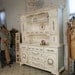 Painted Cottage Chic Shabby Tea Stained Farmhouse China CabinetCC283