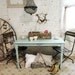 Painted Cottage Chic Shabby Aqua Farm Table TBL234