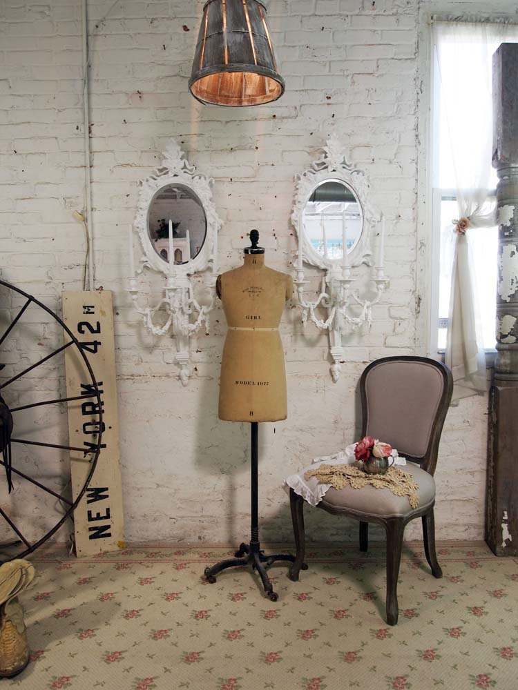 RESERVEPatriciaPainted Cottage Chic Shabby White Romantic French Sconces VF271