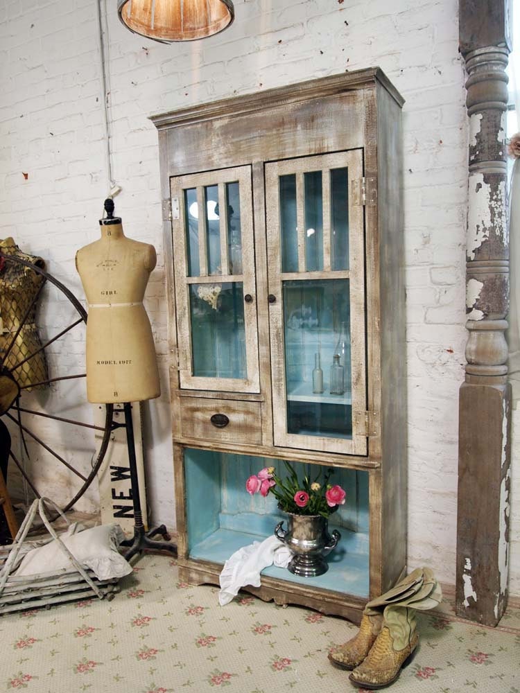Painted Cottage Chic Shabby Hand Made Farmhouse Cabinet CC328