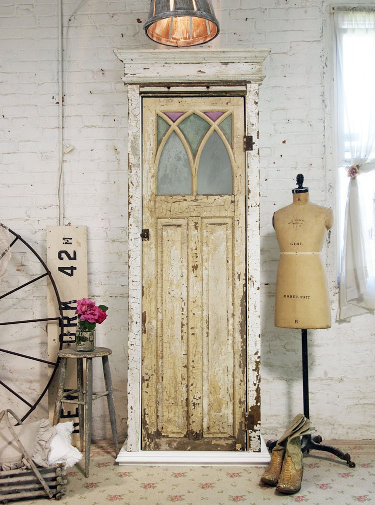 Painted Cottage Chic Shabby Hand Made Farmhouse Cabinet CC336