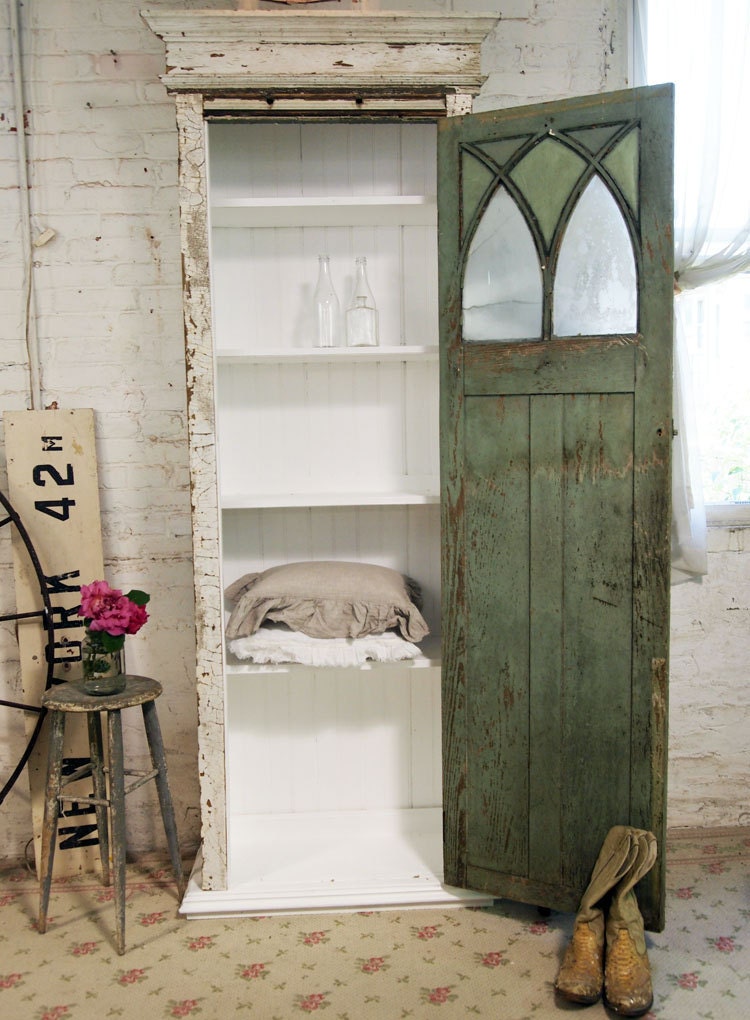 Painted Cottage Chic Shabby Hand Made Farmhouse Cabinet CC336