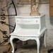 Painted Cottage Chic Shabby White Romantic End Table ENT258