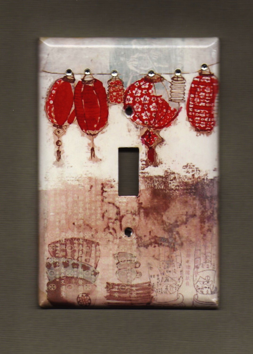 Red Lamps Switchplate cover