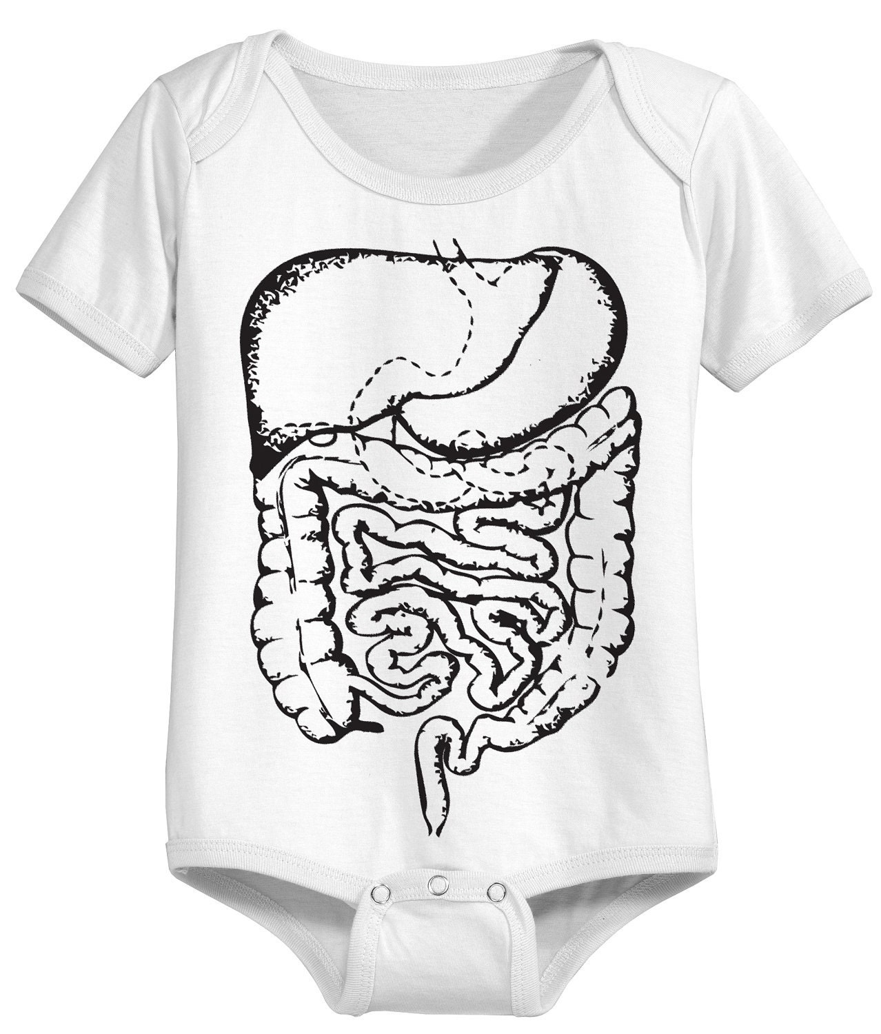 Funny baby onesie. Digestive system Nerdy baby one piece bodysuit.