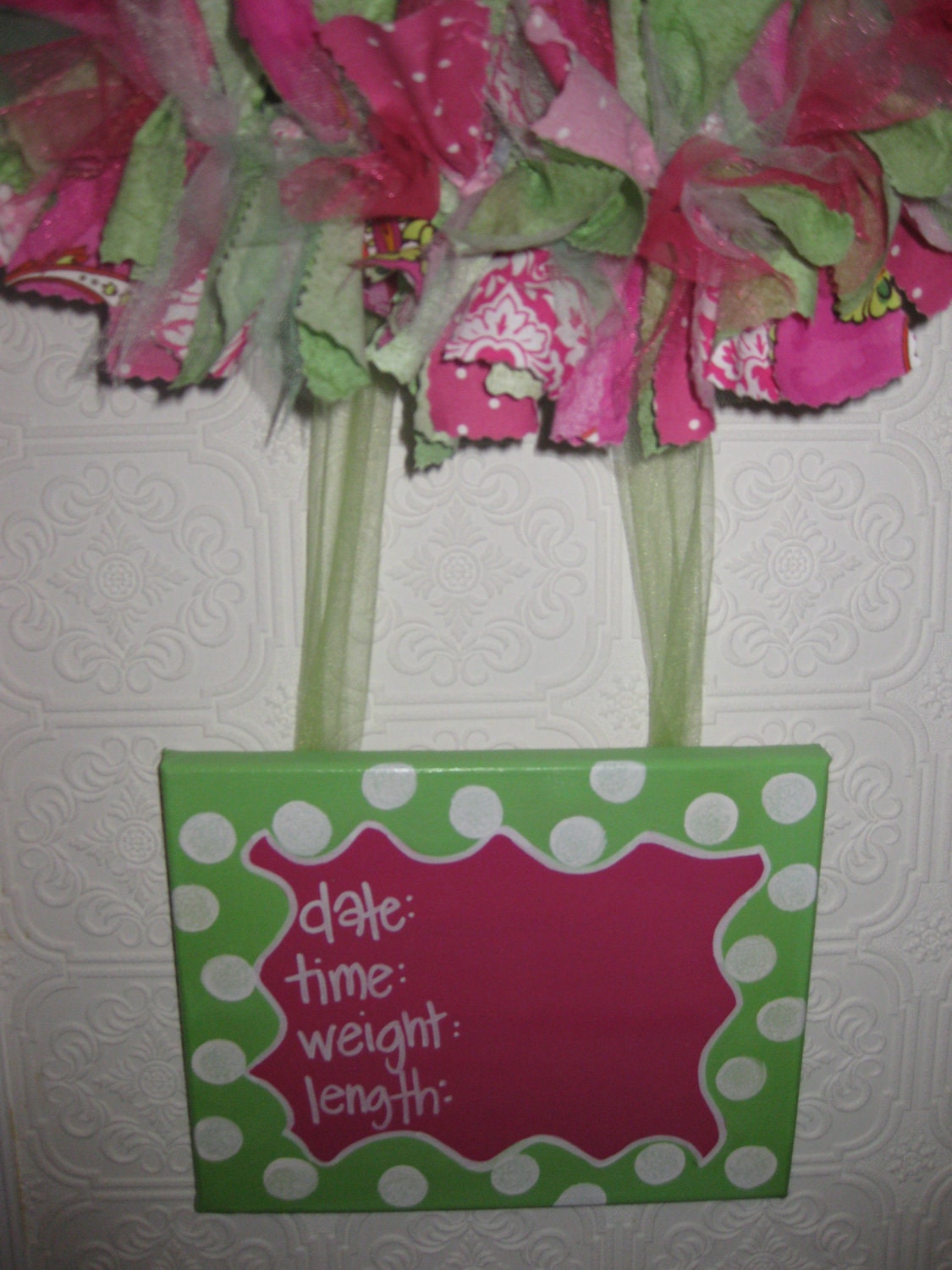 Custom Boutique Baby Wreaths, Birth Announcements, and Hospital Door Hangers