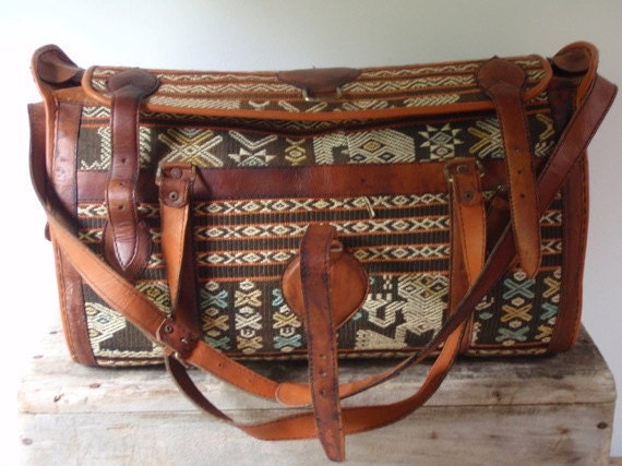 Leather Mediterranean Overnight Luggage Bag