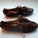 Minimalistically simple oxfords .vintage leather avant gard lace up shoes .8M and made in Italy