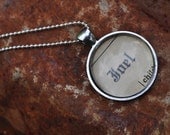Vintage Bible Verse Pendant Necklace JOEL