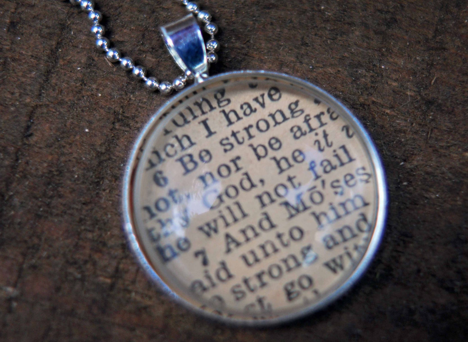 Personalized Vintage Bible Verse Pendant Necklace- Pick Your Verse
