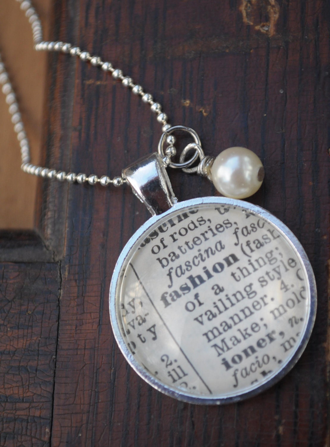 Vintage Dictionary Word Necklace Pendant Fashion