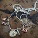 Vintage Dictionary Letter Necklace Pendant S with Charms