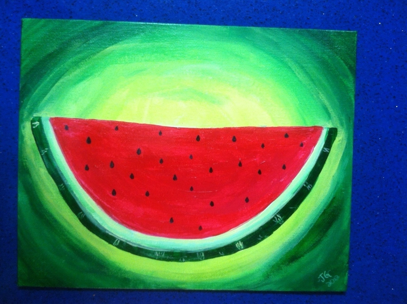 Items similar to WATERMELON ORIGINAL PAINTING Art Acrylic Canvas Panel
