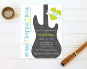 Little Rockstar Baby Shower Invitations - Set of 12 Custom Boy or Girl Invites