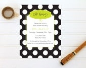 Polka Dot Baby Boy Shower Invitations - Gender Neutral "Oh Baby" Shower Invites