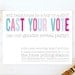 Baby Gender Reveal Party Invitations - Blue and Pink Cast Your Vote Invites - Set of 12 Custom Invites