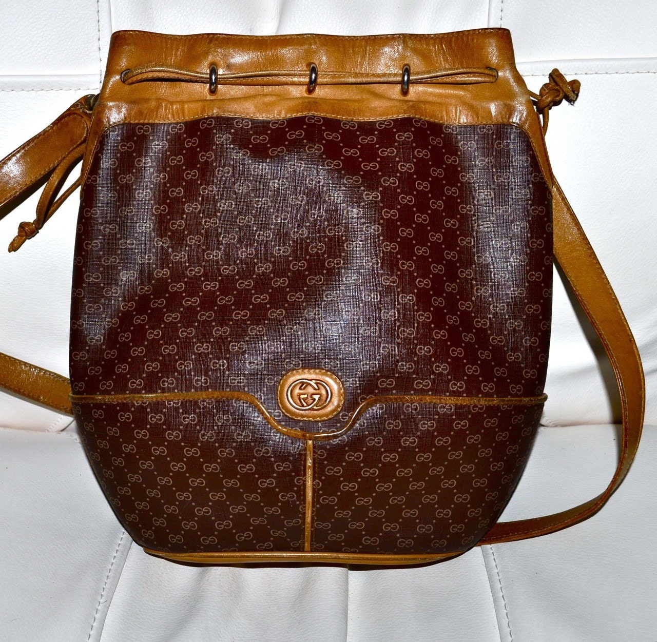 GUCCI LOT of 2 Vintage 1980s HANDBAGS GG Monogram by louise49