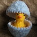 BABY BLUE Hand knitted Easter egg with chick knitted Easter decoration knitted Easter chick knit Easter toy - hand knit Easter chicken & egg