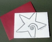 Handmade Card - Silver Star with Red Envelope - Medium