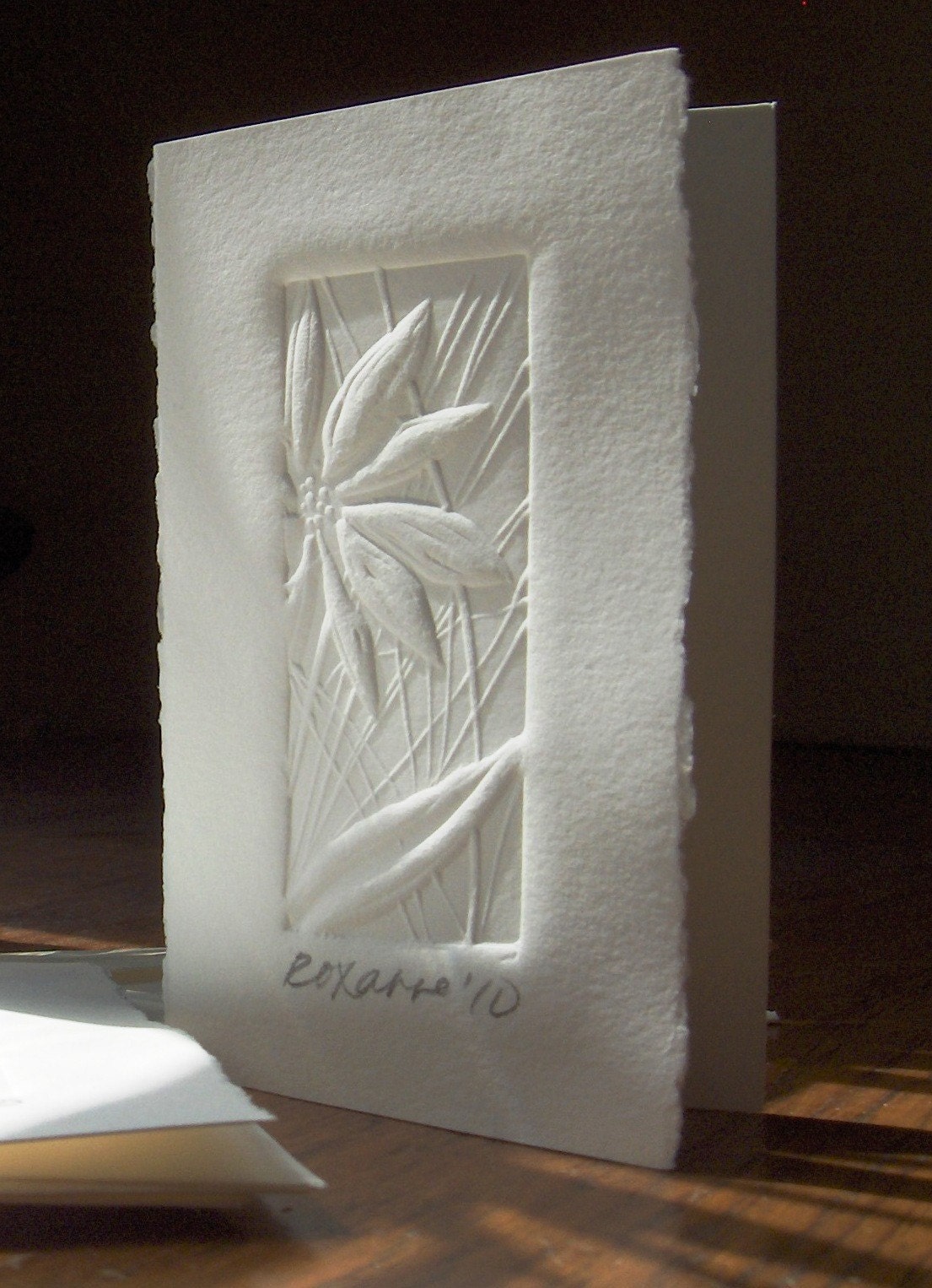 Handmade Card - 3 Embossed Daisy Mini Cards with White Envelopes