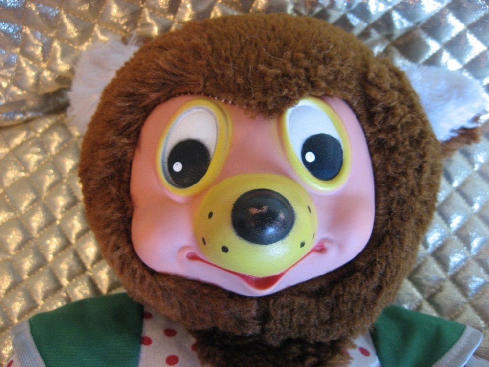 vintage rubber face bear