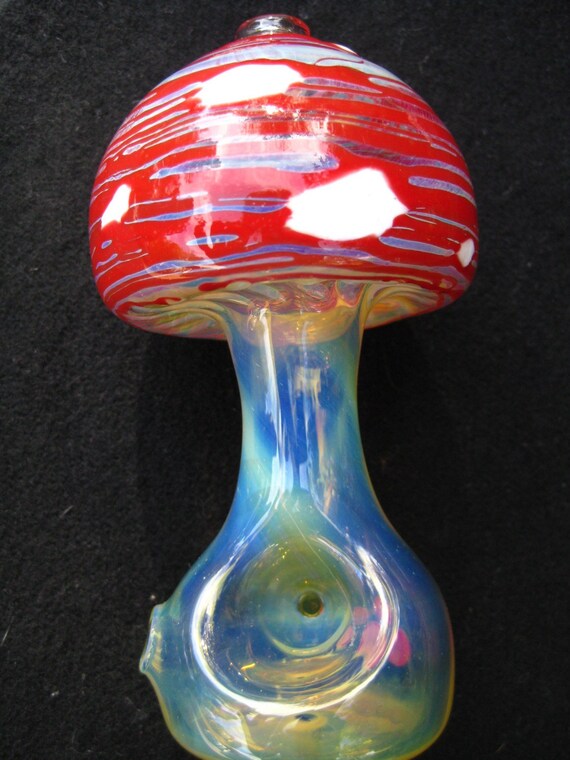 Glass Mushroom pipe Silver Fumed by everythinghemp on Etsy