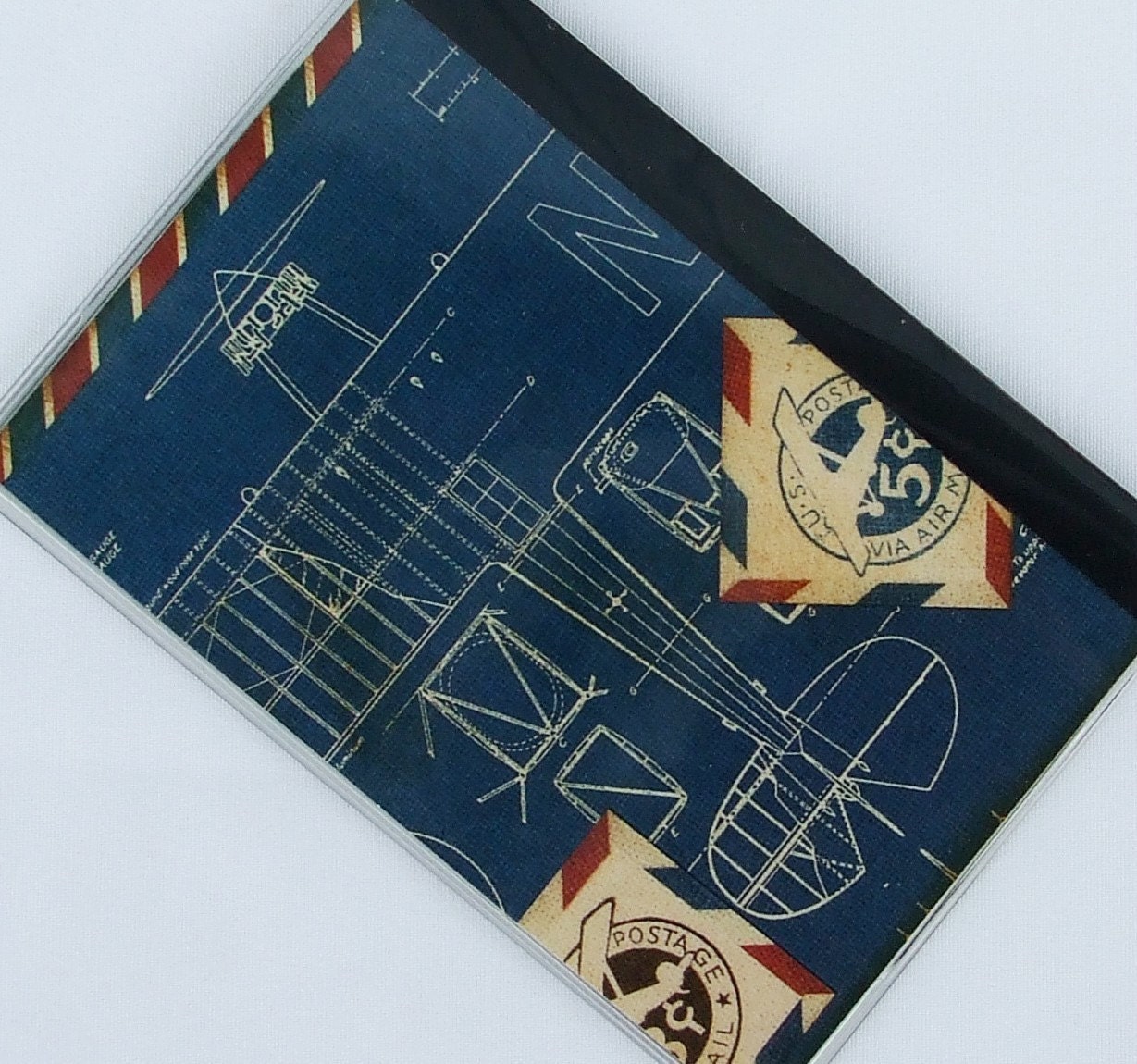 Vintage Aeroplane Blueprint  PASSPORT COVER