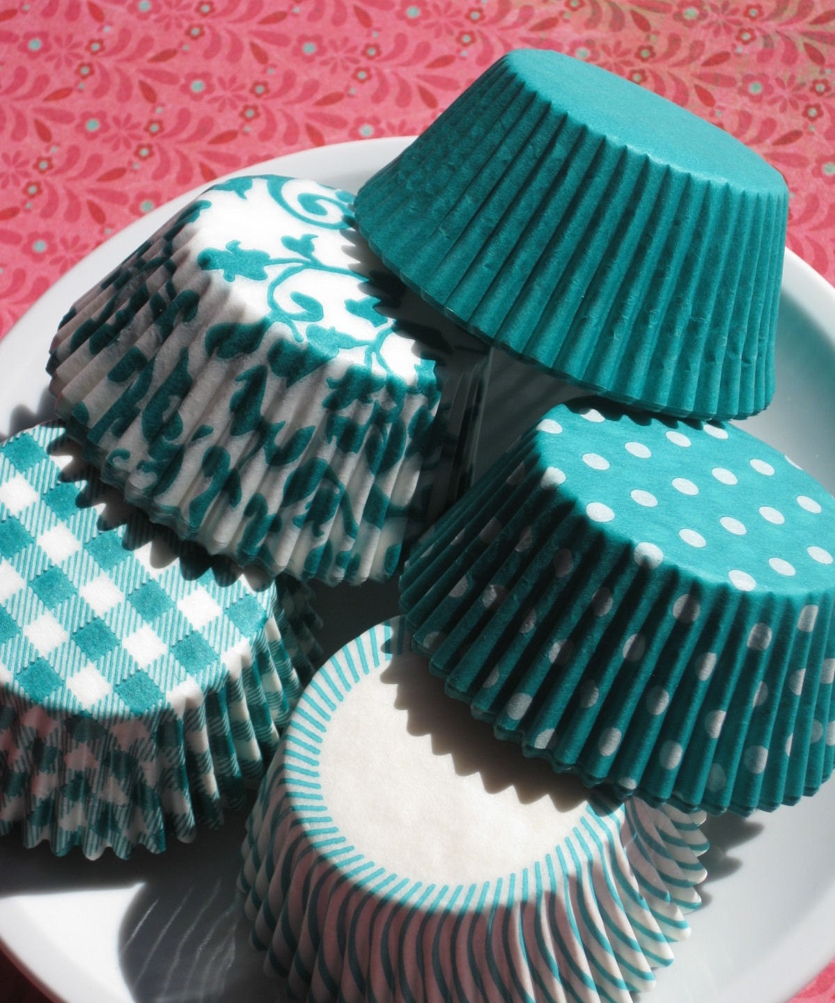 Assorted Jade Green Cupcake Liners Baking by thebakersconfections