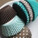 Brown and Jade Green Cupcake Liners in solids, stripes and polka dots (108 - 18 of each) LAST SET