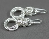 Sterling Silver Byzantine Love Knots Chainmaille Earrings
