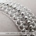 Red Carpet - Sterling silver mesh bracelet with faceted sterling silver beads