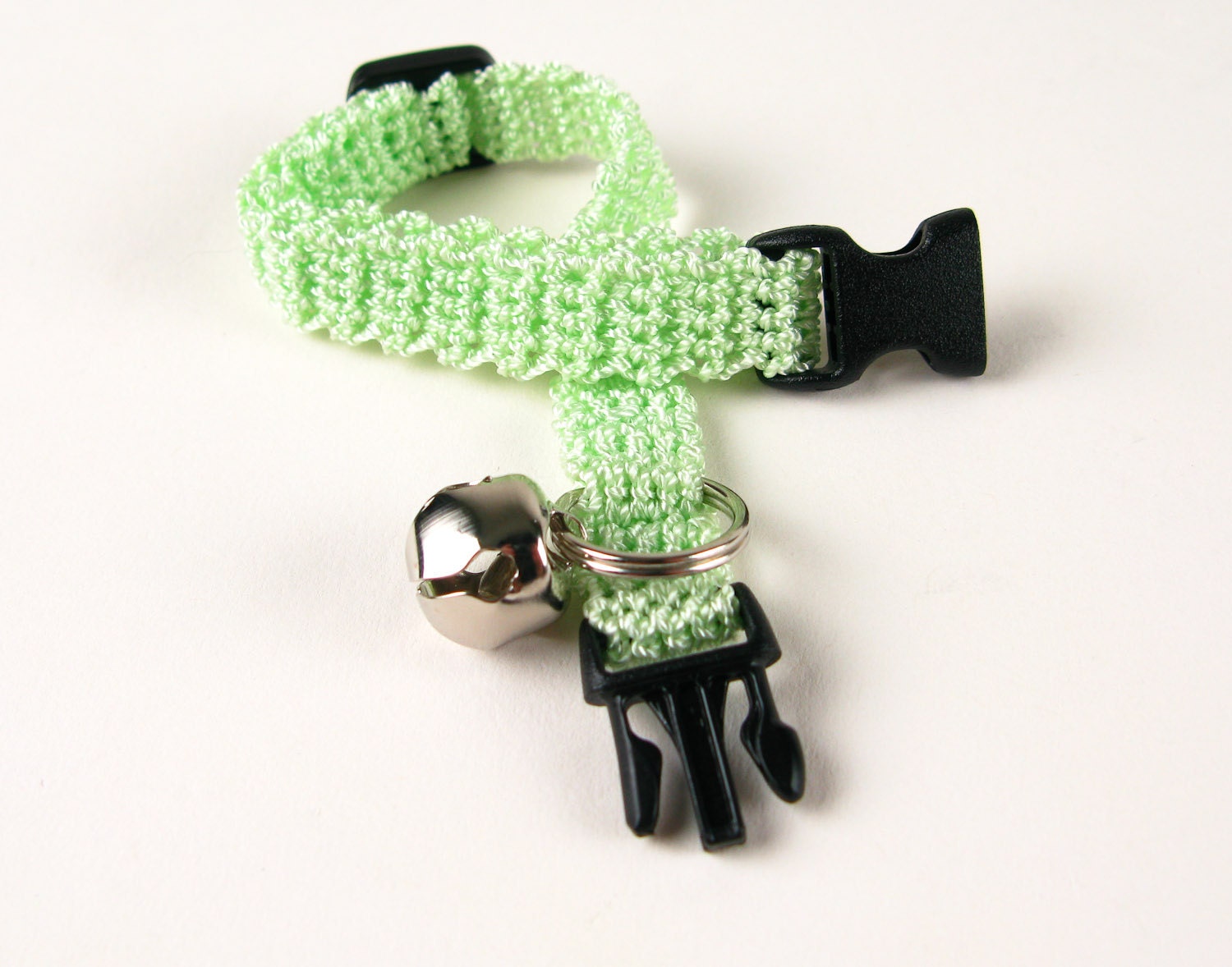 Cat Collar Crochet Light Mint Green Breakaway Collar Kitty Kitten