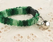 Crochet Cat Collar Variegated Green
