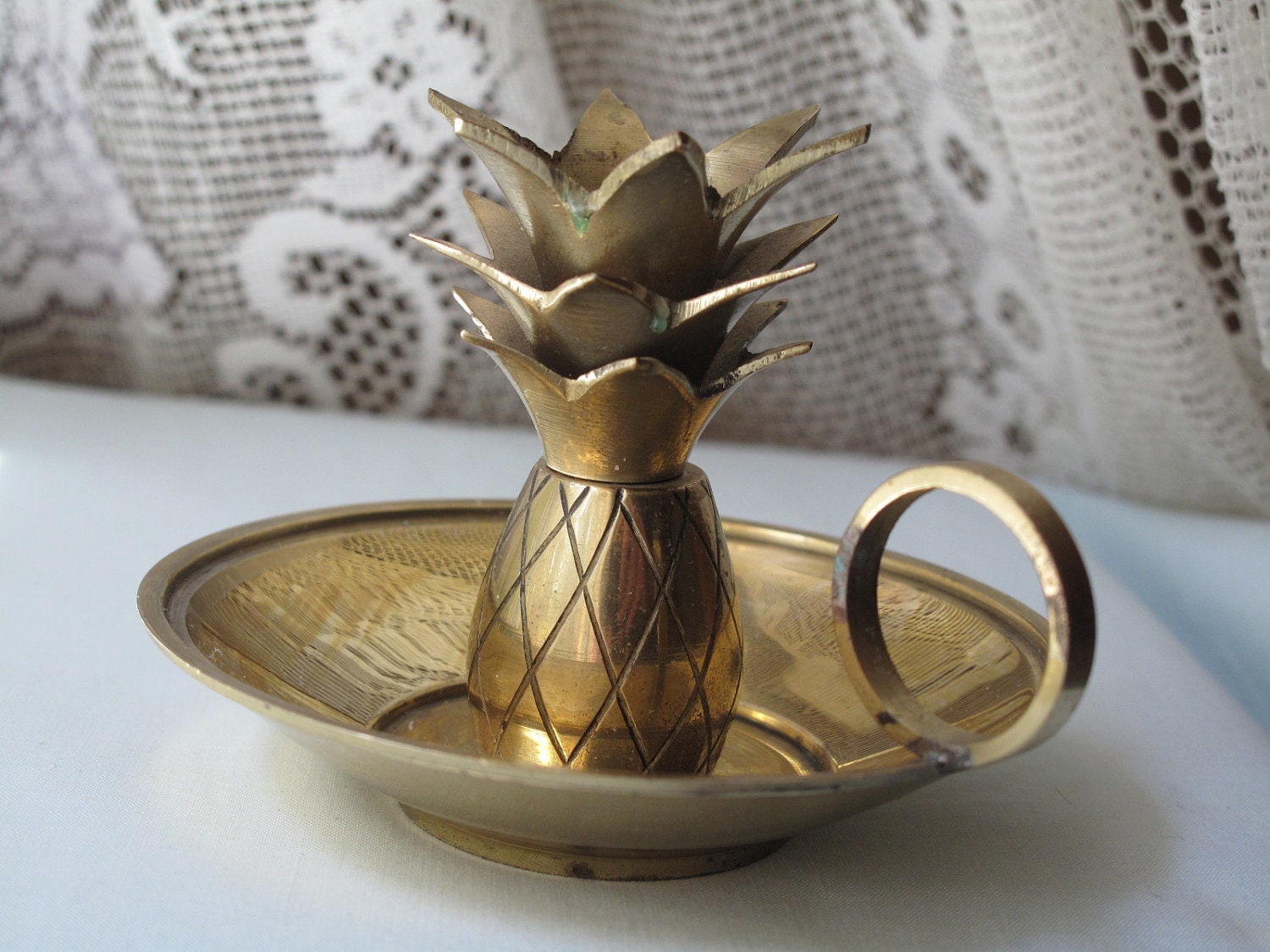 Vintage Small Brass Pineapple Candle Holder / by MilkaCervenka