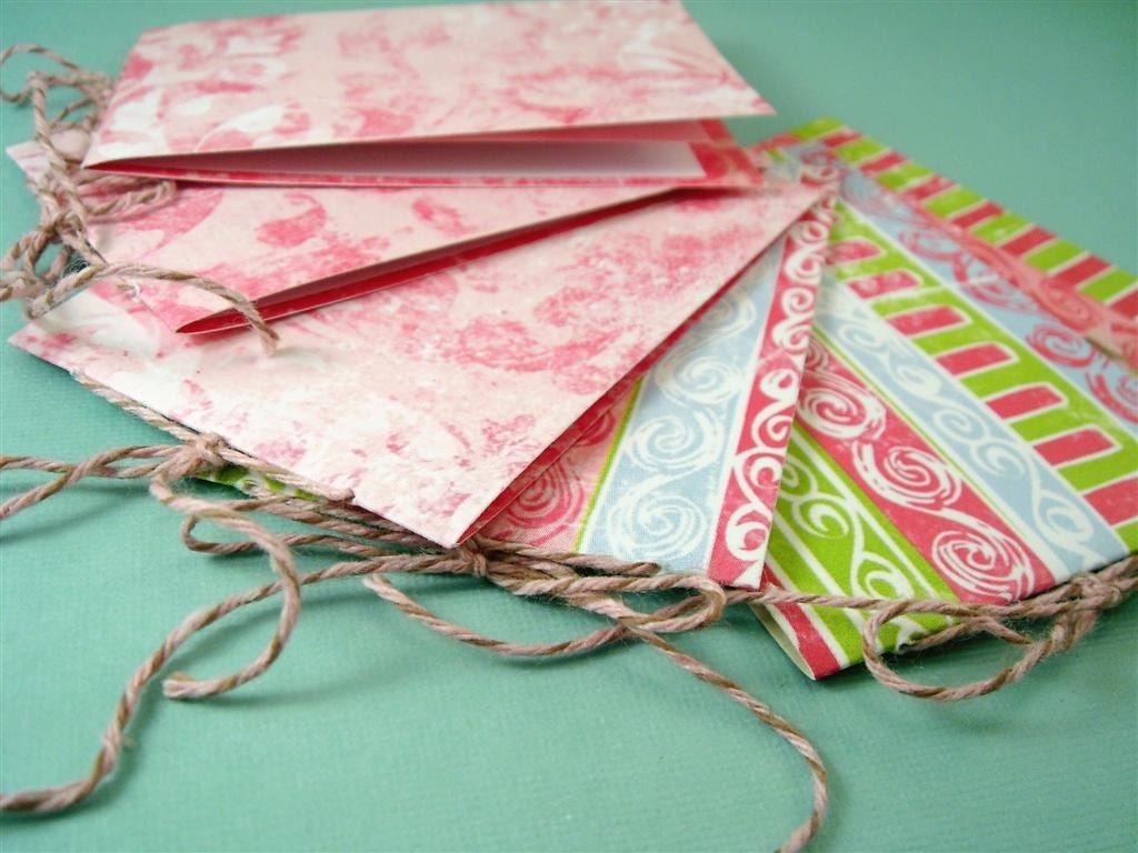 Blushing Frieze GIFT TAGS - set of 6 skinny notebooks