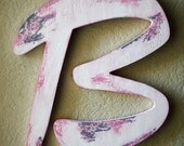 Handmade Custom Wooden Wall Letter- Painted Antiqued Distressed- Wedding or Nursery- 12"