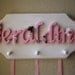 Wooden Name Plaque Bow Headband Holder with Jewelry Hooks- Up to 5 letters