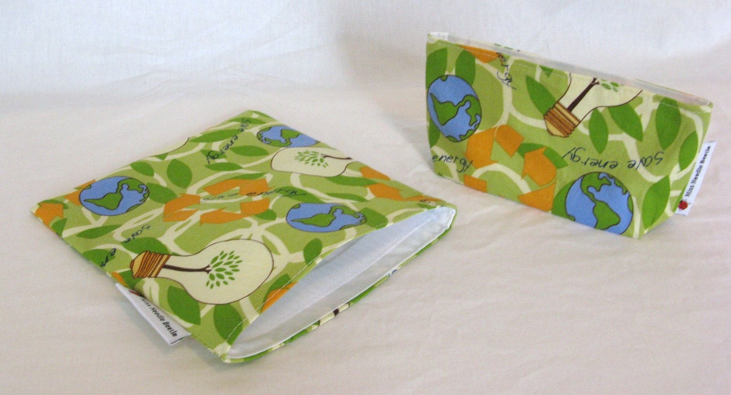 Sandwich and Snack Sacks - Go Green Collection - Save Energy