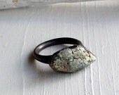 Copper Ring Turquoise December Birthstone Handmade Raw Modern Organic