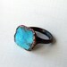Copper Ring Turquoise December Birthstone Handmade Ring Simple Raw Modern Organic Robins Egg Blue