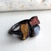 Copper Ring Imperial Topaz Crystal Cognac Pink Grapefruit Cornflower Blue Sapphire Raw Artisan Handmade