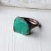 Unisex Copper Chrysoprase Ring Emerald Caribbean Green Handmade Organic Raw Modern