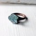 Copper Ring Aquamarine Ring Sky Blue Green Organic Raw Artisan Handmade